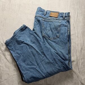 Wrangler Men Loose Fit Straight Leg Jeans Blue Denim Size 50x30